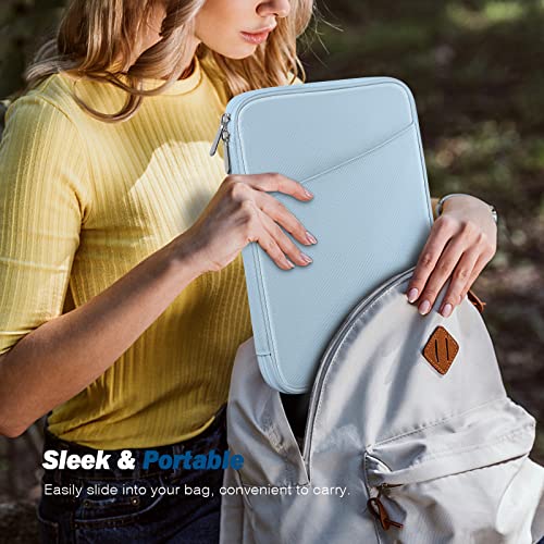 MoKo 9-11 Inch Tablet Sleeve Bag Carrying Case with Accessory Pocket | Fits iPad Air 11-inch M4, iPad Pro 11-inch M5, iPad A16 11-inch, iPad 10/9/8/7th and Tab S9/S8 11-inch, Misty Blue - color: Misty Blue, size: 9-11 Inch