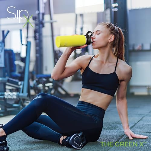 SipX™ 18 oz Insulated Water Bottle with 3 Lids – Leakproof Stainless Steel, Triple Insulated – Cold 24 Hours/Hot 12 Hours – Durable Bottle for School, Gym, Travel – Yellow - color: Yellow, size: 18 Ounces