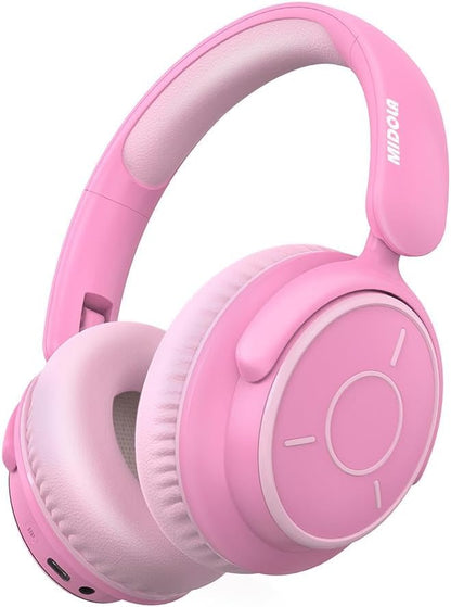 MIDOLA Kids Bluetooth Headphones 68H Play Time,Volume Limit 85/94dB, Foldable Lightweight Wireless Over-Ear Headphone for Kid Toddler Child Pad Tablet,Headsets with Built-in Mic Pink - color: Pink