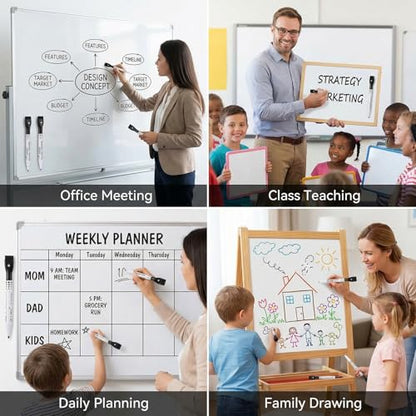 50 Pack Black Magnetic Dry Erase Markers, Fine Point Whiteboard Markers with Eraser Caps, Low Odor Bulk Set for Office, Home, and Planning Boards