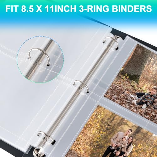 Aegero 100 Pack 5 x 7 Photo Sleeves for 3 Ring Binder(400 Pictures), Heavy-Duty Archival Photo Page Protectors, Clear Picture Album Refill Pages Holds, Acid-Free - size: 5x7inch-2pocket, style: 100 pack