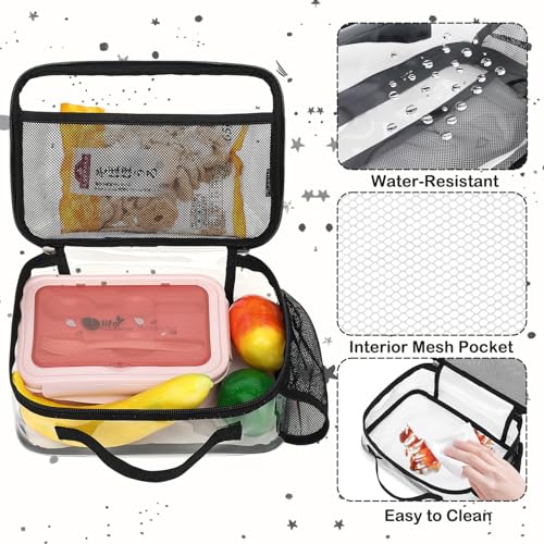 FlowFly Kids Lunch box Insulated Soft Bag Mini Cooler Back to School Thermal Meal Tote Kit for Girls, Boys,Clear - color: Clear