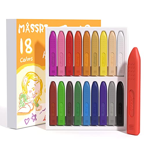 Triangle Jumbo Crayons for Toddlers, 18 Colors Mess Free Unbreakable Crayon Gifts, Easy to Hold Washable Crayons for Kids, Safe Coloring Gifts for Babies and Children - color: Triangle