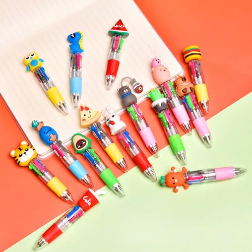 15Pcs Mini Multicolor Pens in One 4-in-1, Cute Pens Bulk for Party Favors and Birthdays, Delightful Ballpoint Pen Gifts Classroom Prizes (15pcs) - style: 15pcs