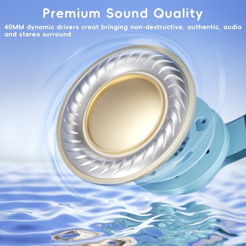 Candy Bila Kids Headphones, Wired Headphones for Kids Over Ear with Microphone, 85/94dB Volume Headphone for Girls Boys, Foldable Headphone for Learning & Entertainment, Gradient Green - color: Gradient Green