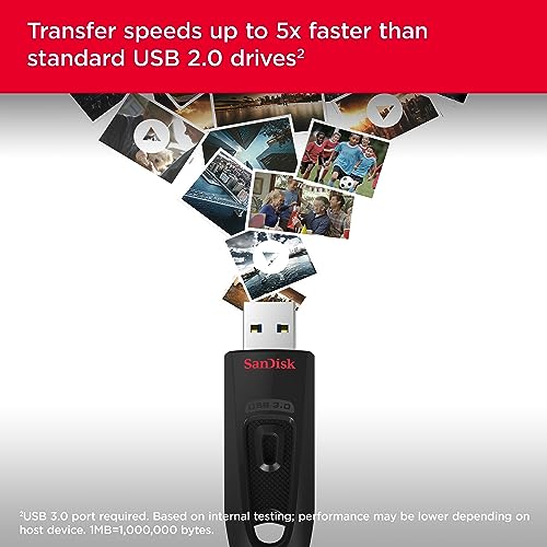 SanDisk 16GB Ultra USB 3.0 Flash Drive - SDCZ48-016G-GAM46, Black - size: 16GB