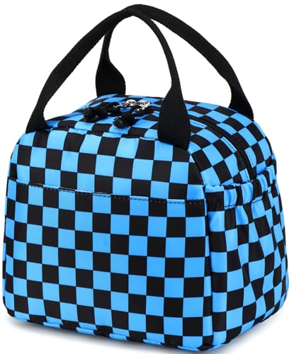 CAMTOP Boys Lunch Box Kids Insulated Lunch Bag Kids Cute Lunchbox for Boys Loncheras Para Niños - color: Blue Check