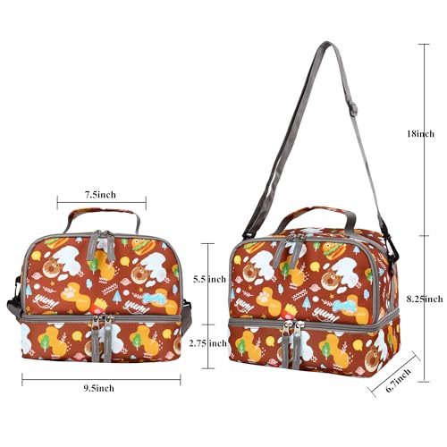 seastig Rolling Backpack 18in Double Handle Backpack Kids Wheeled Backpack Roller Backpack with Lunch Bag Set Girls Boys - color: Hamburg