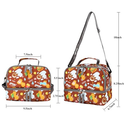 seastig Rolling Backpack 18in Double Handle Backpack Kids Wheeled Backpack Roller Backpack with Lunch Bag Set Girls Boys - color: Hamburg