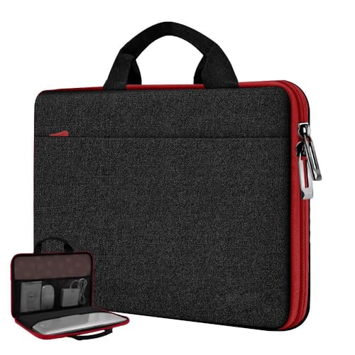 Hseok Laptop Case 13.3-14 Inch Sleeve,TSA Shockproof Computer Handbag,Compatible with MacBook Neo/Pro 14 M5/M4/M3/M2/M1,All Models 13.3" MacBook Air/Pro,XPS 13/14,Most 13-14 Notebooks,Black-red - color: Black-red