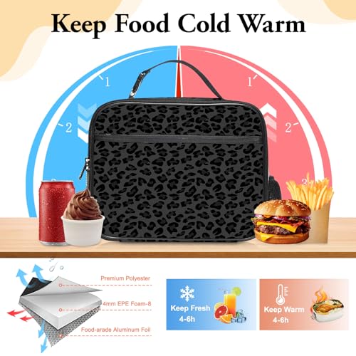 WOBAGMEN Leopard Lunch Box for Kids, Cute Insulated Lunch Bag for Boys Girls,Waterproof Lunch Box with Water Bottle Holder for Teens Adults Picnic Travel Back to School (Leopard) - color: Leopard