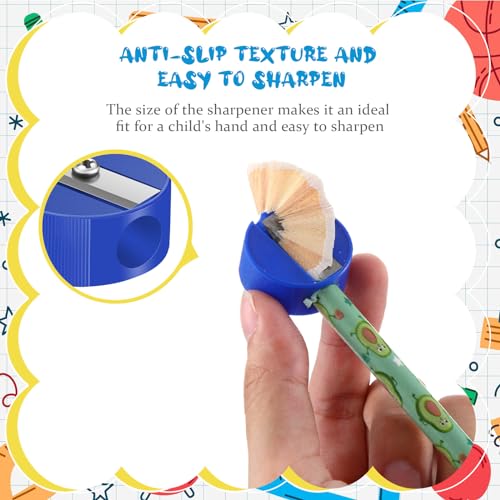 Glenmal 72 Pieces Pencil Sharpeners Bulk for Kids, Mini Plastic Handheld Sharpener, Colorful Round Manual Sharpener for Classroom Back to School Donation Supplies Party Favors