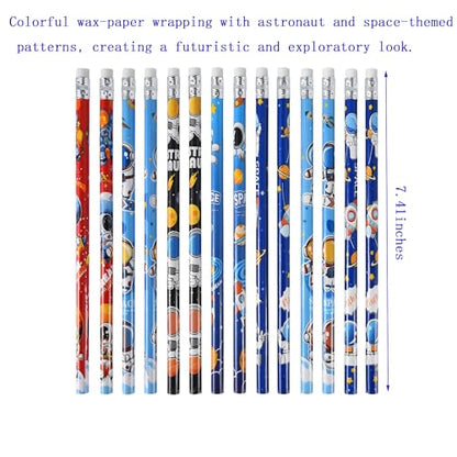 72PCS Wooden cased Pencils for Kids with Erasers, Wood Pencils for School,Drawing,Gift (72PCS) (Outerspace, 72) - style: Outerspace