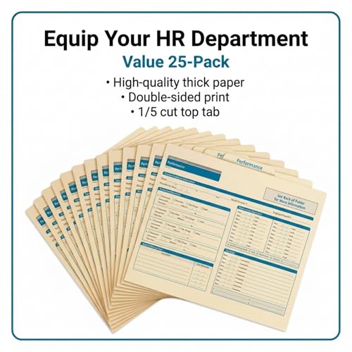 ComplyRight Performance Folder, Pack of 25 | 9-1/2" x 11-3/4", Document Filing Folder for Businesses, HR Employee Management Documentation Office Supplies - style: Performance