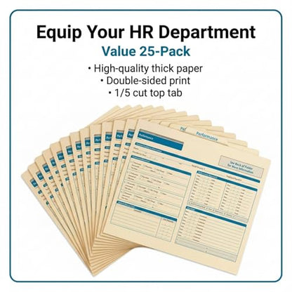 ComplyRight Performance Folder, Pack of 25 | 9-1/2" x 11-3/4", Document Filing Folder for Businesses, HR Employee Management Documentation Office Supplies - style: Performance