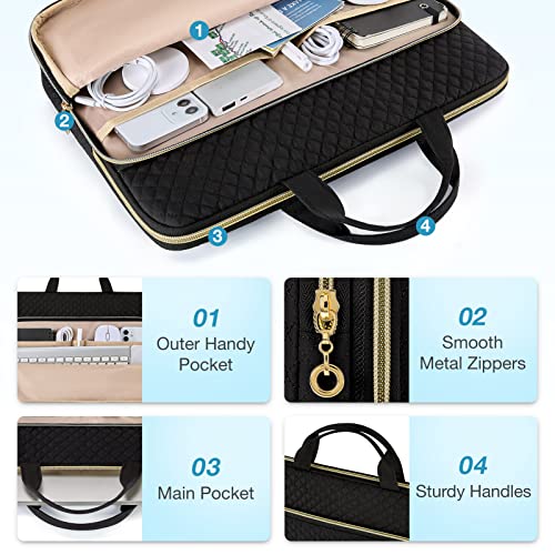 BAGSMART Laptop Case Compatible with 13-13.3 inch Notebook,Compatible with MacBook Pro 14 Inch,MacBook Air,Protective Carrying Bag with Pocket,Handles, Coffee Brown - color: Coffee brown, size: 13-13.3 Inch