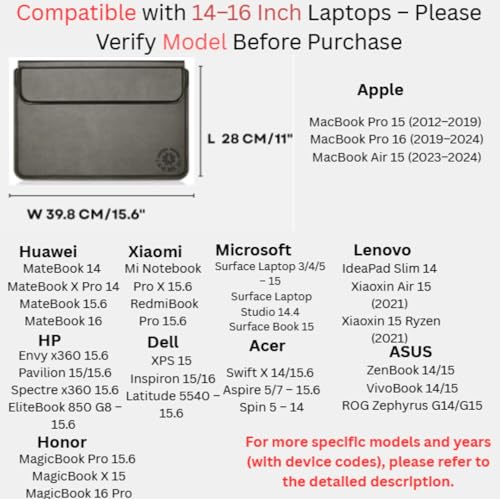 Black Shockproof Laptop Case 14-15.6 Inch ONLY MacBook Pro Air Dell Inspiron HP Pavilion ASUS ZenBook Lenovo IdeaPad Ultra-Thin Water Resistant Bag, Not for 11-13” - color: Black, size: Size Large 14-15.6 inch