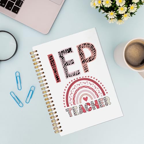 VNWEK Pink Rainbow Teacher Appreciation Spiral Notebook Journal 5.5x8.3 Inch, IEP Special Education Teacher Gifts Journal for Women, SPED Educators Cute Lined Hardcover Spiral Notebook - color: lz-notebook-7