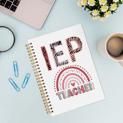 VNWEK Pink Rainbow Teacher Appreciation Spiral Notebook Journal 5.5x8.3 Inch, IEP Special Education Teacher Gifts Journal for Women, SPED Educators Cute Lined Hardcover Spiral Notebook - color: lz-notebook-7