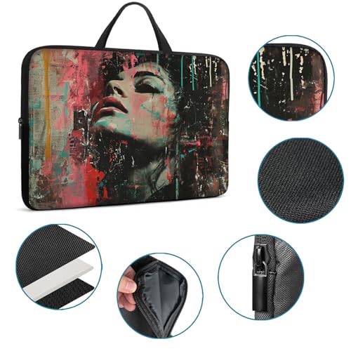 Laptop Sleeve Bag with Handle Computer Protective Soft Cover Case for 14 Inch 13 Inch Laptop,Girl Oil Painting - color: Girl Oil Painting