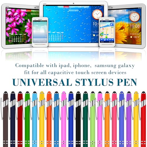 Konohan 100 Pieces Stylus Pen 2 in 1 Ballpoint Pen with Stylus Tip for Touch-Screen Phone Tablet, Touchscreen Devices