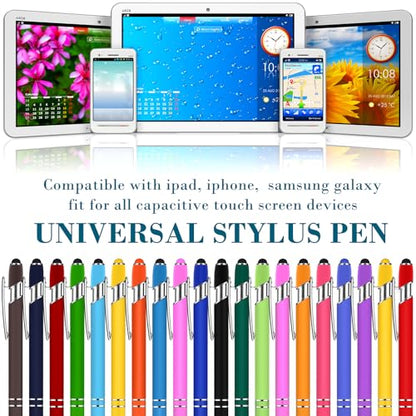 Konohan 100 Pieces Stylus Pen 2 in 1 Ballpoint Pen with Stylus Tip for Touch-Screen Phone Tablet, Touchscreen Devices