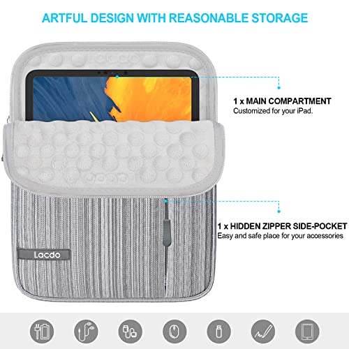 Lacdo iPad Mini 7 Sleeve, iPad Mini Case Bag, Tablet Sleeve Case for iPad Mini 7 (A17 Pro)/6/5/4/3/2, Samsung Galaxy Tab A7 Lite 8.7"/Galaxy Tab A 8.0" Protective Tablet Bag Water Repellent, Dark Gray - color: Dark Gray, size: 7-8 Inch