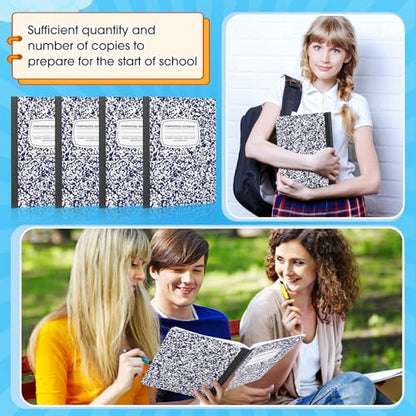 Fainne 60 Pack B5 Composition Notebooks Bulk 7.5 x 9.75'' College Ruled Composition Notebooks 50 Sheets (100 pages) Marble Covers Notebook for School Classroom Office Supplies (Blue) - color: Blue
