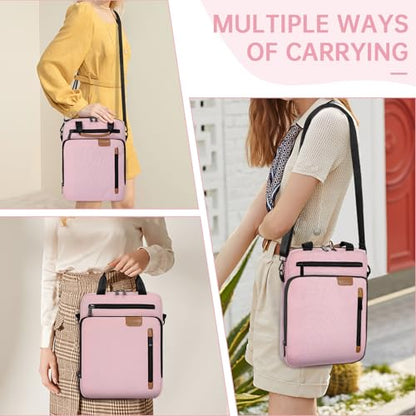 12.9 Inch Tablet Sleeve Bag, Padded Carrying Case for 13" iPad Air M4 M3 M2 2026-2024, iPad Pro M5 M4 M2 M1, Samsung Galaxy Tab S9 FE+/S9+/S8+/S7 FE/S7+ 12.4" 2022/2023, Surface Laptop Go 12.4" - color: Pink, size: 12.9 Inch
