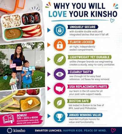 Bento Lunch-Box and Snack Container Set for Kids, 6 and 3 Compartment Boxes Leakproof School Bentos Meal Portion Control Containers BPA Free, Boys Girls Adults, Purple Lilac Large + MINI 2 Pack - color: Lilac Large + MINI 2 Pack