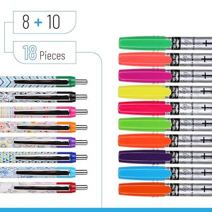Mr. Pen- Bible Journaling Kit, 18 Pack - 10 Gel Highlighters | 8 No Bleed Pens, Bible Pens and Highlighters