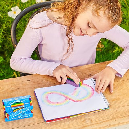 eeBoo: Jumbo Wax Crayon: Rainbow Striped – 6 Vibrant Colors in One Chunky Crayon, 4" x 1.5" x 0.625" Block, Art & Coloring Supplies, Kids Ages 3+
