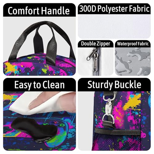Gamer Lunch Bag Insulated Lunch Box Large Capacity Meal Tote for Kids Women Men Cooler Bag Waterproof Adjustable Shoulder Strap Gaming Lunch Tote for Work School Picnic Travel Hiking Office - color: Game07