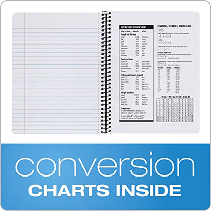 Oxford Spiral Composition Notebooks, 4 Pack, Wide Ruled Paper, 9-3/4 x 7-1/2 Inches, 80 Sheets, Black Marble Cover (64950) - size: Wide Rule