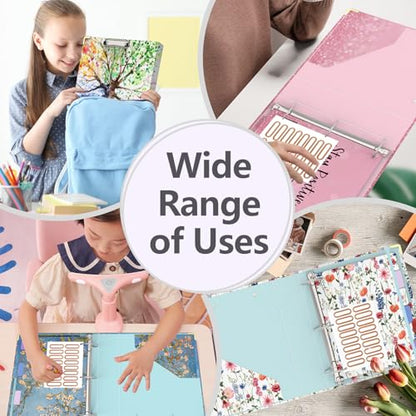 3 Ring Binder 2 Inch Round Ring Binder with 6 Tab Dividers，Cute Clipboard with Storage(Wild Flowers) - color: Wild Flowers, size: 2" Binder with Dividers