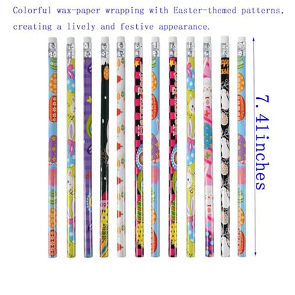 72PCS Wooden cased Easter Pencils for Kids Bulk with Erasers, Wood Pencils for School,Drawing,Gift (72PCS) (Easter, 72) - style: Easter
