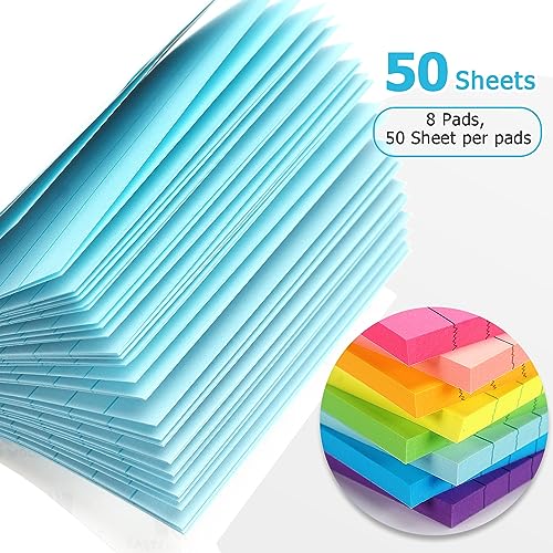 Eastern Wolf Lined Sticky Notes, 4x4in, 8 Bright Colors Pads, 50 Sheets/Pad | Self-Stick & Removable, Office/School/Home Use - color: 4x4 8 Pads