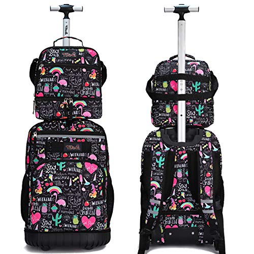 Tilami Rolling Backpack 19 inch with Lunch Bag Wheeled Laptop Backpack, Ins - color: Ins