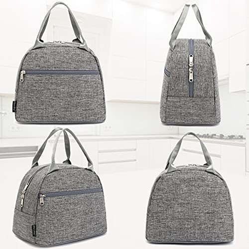 FlowFly Insulated Lunch Cooler Bag - Tote Bag Organizer for Women/Men, Heather Grey - color: Gray