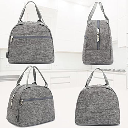 FlowFly Insulated Lunch Cooler Bag - Tote Bag Organizer for Women/Men, Heather Grey - color: Gray