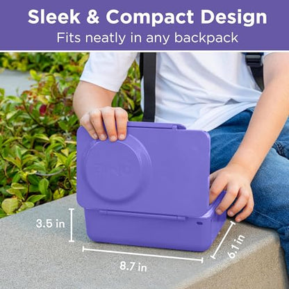 Omie OmieBox UP bento Box for Kids | Insulated Lunch Box | Leak Proof Vacuum Insulated Thermal Food jar | Cooler ice Pack | 2 Compartments (Galaxy Purple) - color: Galaxy Purple