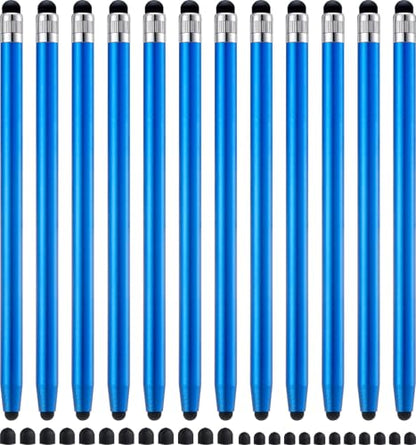 LINFANC 12Pcs Blue Stylus Pen for Touchscreen, 2-in-1 Stylus Pen for iPad | High Precision & Sensitivity, Aluminum Body, Suitable for iPad iPhone Android Smartphone Tablet Switch and All Touch Screens - color: 12 Blue
