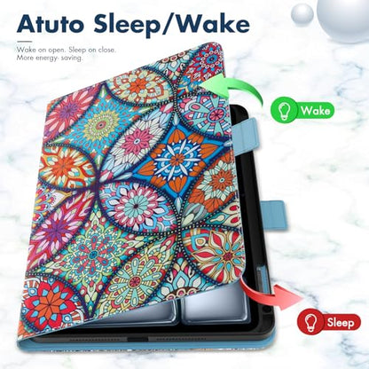 Dteck for iPad Air 13-inch Case 2024,iPad Case 12.9 inch Pro 6th/5th/4th/3rd Gen 2022/2021/2020/2018,Premium PU Leather Folio Stand Cover Pencil Holder Auto Wake/Sleep Protective Cases,Stained Glass - color: 01 Stained Glass