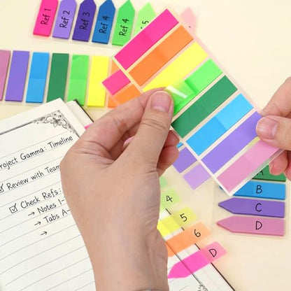 2000Pcs Page Markers Bright Sticky Tabs Translucent Arrow Flags Sticky Notes Flags Fluorescent Index Stickers for Textbooks Studying Work Organization