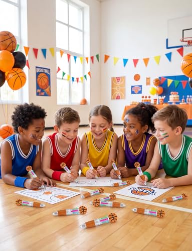 36Pcs 4-in-1 Basketball Mini Multicolor Ballpoint Pens | Cute Retractable Pen Bulk for Birthday Party Classroom Student Prizes Teacher Rewards - style: BasketballMulticolorPens36Pcs