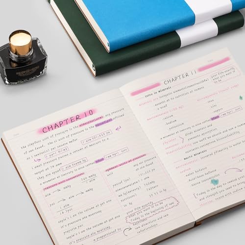 AHGXG College Ruled/Lined Notebook - 320 Numbered Pages B5 Lined Journal, 100gsm Thick Paper, Faux Leather Softcover, Inner Pocket, 7.6'' X 10''-Brown - color: Brown, size: B5