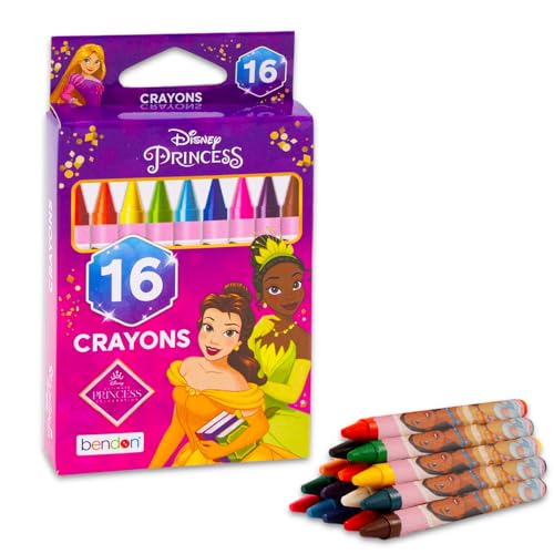 Disney Princess Crayons for Toddlers Ages 1-3 - Bundle with 68 Crayons for Toddlers Featuring Disney Princesses for Party Favors, Goodie Bags, More | Disney Princess Crayon Set