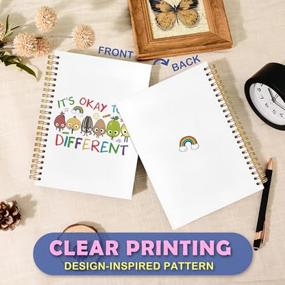 JUDFNCDE Special Education Teacher Gifts, Autism Teacher Appreciation Gifts, It's Okay to Be Different Spiral Hardcover Notebook Journal 5.5 x 8.3 - color: It's Okay to Be Different