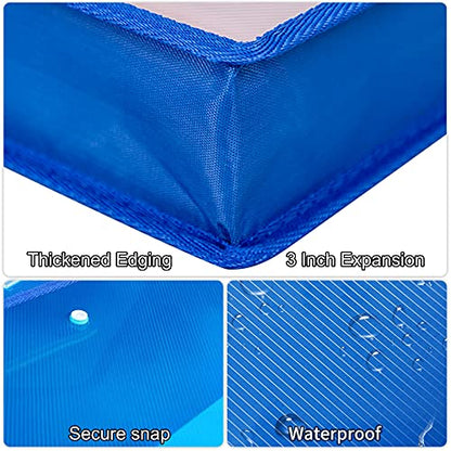 YoeeJob Plastic File Folders Legal Size 2 Pcs, Expandable Document Folder with Snap Button Closure, A4 Expanding File Wallet Envelopes Pouch with Label Pocket, Blue - color: Blue, size: 2 Pack