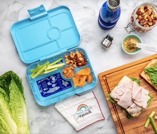 Yumbox Tapas Leakproof Bento Box, 5 Compartments, Antibes Blue | Large Capacity Design | Removable Compartment Tray | Easy-Open Single Latch | Ideal for Teens & Adults | Dishwasher-Safe Tray - color: Antibes Blue